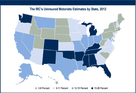 Uninsured Estimates of Motorists by State, 2012